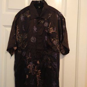 Men's/Unisex Black Silk Shirt